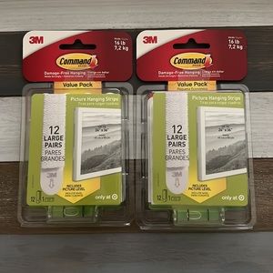 2 pack Command 12-pack White Large Picture Hanging Strips